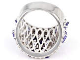 Tanzanite Rhodium Over Sterling Silver Ring 5.75ctw