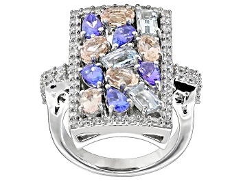 Picture of Blue Tanzanite Rhodium Over Sterling Silver Ring 3.27ctw
