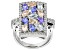 Blue Tanzanite Rhodium Over Sterling Silver Ring 3.27ctw