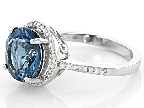 London Blue Topaz Rhodium Over Sterling Silver Ring 3.65ctw