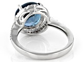 London Blue Topaz Rhodium Over Sterling Silver Ring 3.65ctw