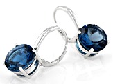 London Blue Topaz Rhodium Over Sterling Silver Earrings 7.50ctw