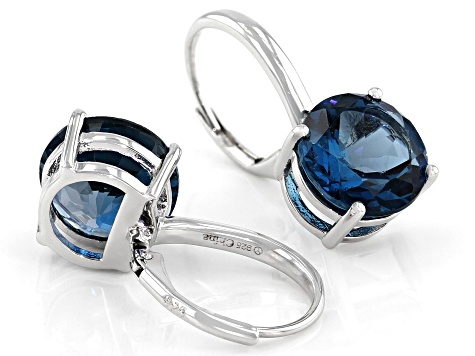 London Blue Topaz Rhodium Over Sterling Silver Earrings 7.50ctw