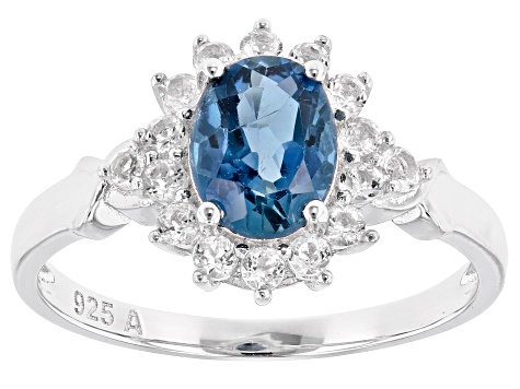 London Blue Topaz Rhodium Over Sterling Silver Ring 2.00ctw - DOK082 ...