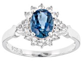 London Blue Topaz Rhodium Over Sterling Silver Ring 2.00ctw