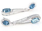London Blue Topaz Rhodium Over Sterling Silver Earrings 5.60ctw