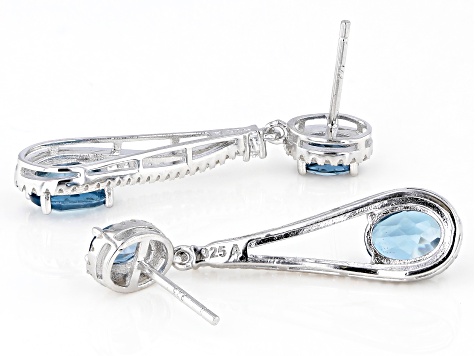 London Blue Topaz Rhodium Over Sterling Silver Earrings 5.60ctw