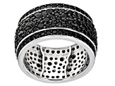 Black Spinel Rhodium Over Silver Ring 3.72ctw