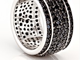 Black Spinel Rhodium Over Silver Ring 3.72ctw