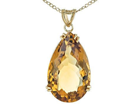 Citrine 18k Yellow Gold Over Silver Pendant with Chain 20.26ctw