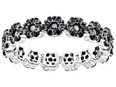 Black Spinel Rhodium Over Silver Ring 1.37ctw