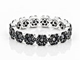 Black Spinel Rhodium Over Silver Ring 1.37ctw