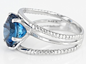 London Blue Topaz Rhodium Over Sterling Silver Solitaire Ring 5.00ctw