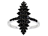 Black Spinel Rhodium Over Silver Ring 1.26ctw