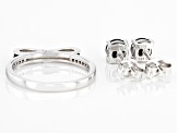 Black Spinel Rhodium Over Silver Jewelry Set 1.20ctw