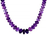 Purple African Amethyst 18k Yellow Gold Over Sterling Silver Graduated Bead Necklace 200.00ctw
