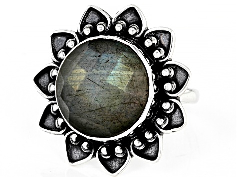 Gray Labradorite Sterling Silver Ring