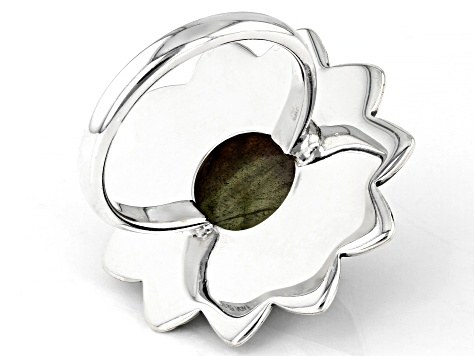 Gray Labradorite Sterling Silver Ring