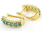 Green Emerald 18k Yellow Gold Over Silver J-Hoop Earrings 2.90ctw