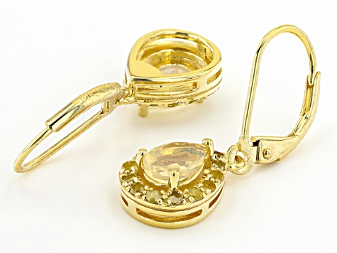 Ethiopian Opal 18K Yellow Gold Over Sterling Silver Earrings. 0.45ctw
