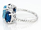 Sky Blue Topaz Rhodium Over Silver Ring 6.00ctw