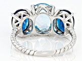 Sky Blue Topaz Rhodium Over Silver Ring 6.00ctw