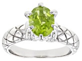 Peridot Rhodium Over Silver Ring 1.80ctw