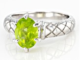 Peridot Rhodium Over Silver Ring 1.80ctw