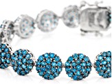 Neon Apatite Rhodium Over Silver Bracelet 5.00ctw