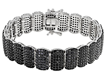 Picture of Black Spinel Rhodium Over Silver Bracelet 11.50ctw