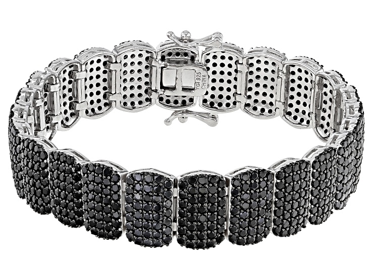 Black Spinel Rhodium Over Silver Bracelet 11.50ctw - DOK1253 | JTV