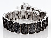 Black Spinel Rhodium Over Silver Bracelet 11.50ctw