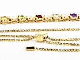 Multi Stone 18k Yellow Gold Over Sterling Silver Necklace 4.15ctw