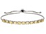 Yellow Citrine Rhodium Over Sterling Silver Bolo Bracelet 3.96ctw