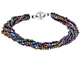 Rainbow Color Spinel Rhodium Over Sterling Silver Multi Strand Bracelet