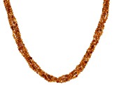 Orange Spessartite Garnet Rhodium Over Sterling Silver Beaded Multi Strand Necklace