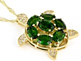 Green Chrome Diopside 18k Yellow Gold Over Sterling Silver Pendant with Chain 3.88ctw