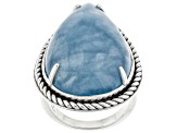 Blue Dreamy Aquamarine Rhodium Over Sterling Silver Ring