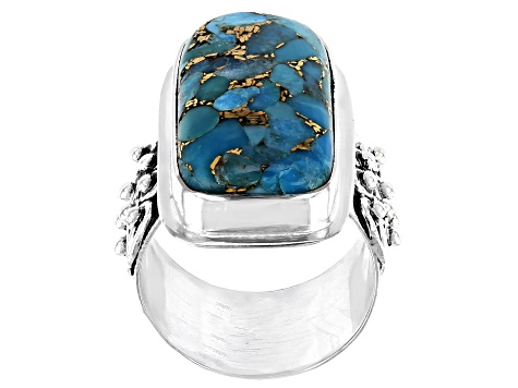 Blue Composite Turquoise Sterling Silver Ring