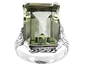 Picture of Green Prasiolite Sterling Silver Ring 10.00ct