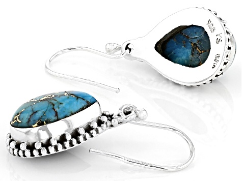Blue Turquoise Sterling Silver Dangle Earrings