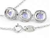 Tanzanite Rhodium Over Sterling Silver Pendant with 18" Chain 1.60ctw