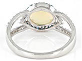 White Ethiopian Opal Rhodium Over Silver Ring 1.39ctw