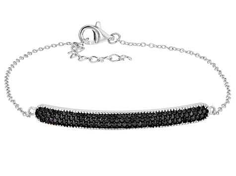 Black Spinel Rhodium Over Silver Bracelet 0.60ctw