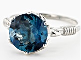 London Blue Topaz Rhodium Over Silver Ring 4.00ctw