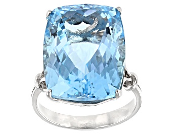 Picture of Sky Blue Topaz Rhodium Over Sterling Silver Ring 25.00ct
