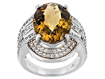 Picture of Citrine Rhodium Over Sterling Silver Ring 7.15ctw