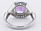 Purple Amethyst Rhodium Over Sterling Silver Ring 2.34ctw