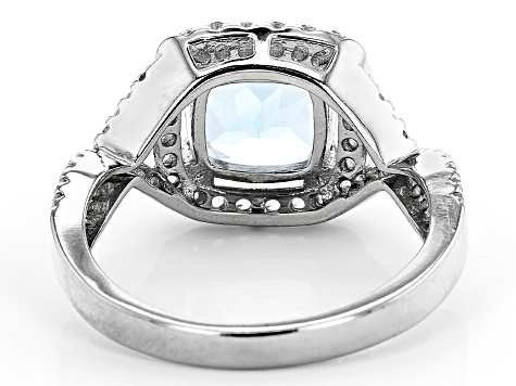 Sky Blue Topaz Rhodium Over Sterling Silver Ring 2.84ctw