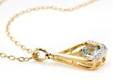 Sky Blue Topaz 18K Yellow Gold Over Bronze Pendant With Chain 1.30ctw
